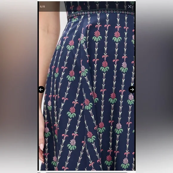 The Margot dress Hill House small in navy trailing fern - Picture 4 of 11